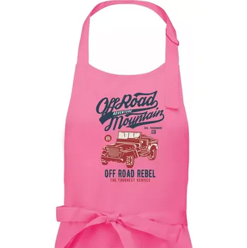 Kuchyňská zástěra Off Road Jeep - Pánská zástěra na vaření - Univerzální velikost ( Růžová )