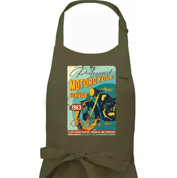 Kuchyňská zástěra Professional service moto - Pánská zástěra na vaření - Univerzální velikost ( Khaki )