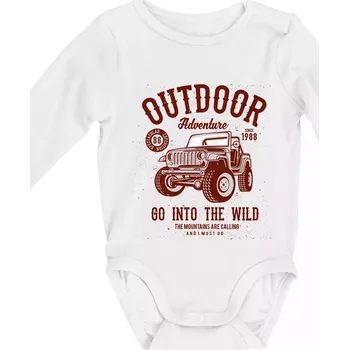 Outdoor Adventure 2 - Body kojenecké s dlouhým rukávem - Dlouhý r. 3-6 měs ( Bílá )