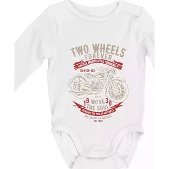 Kojenecké oblečení Two Wheels Forever 2 - Body kojenecké s dlouhým rukávem - Dlouhý r. do 3 měs ( Bílá )