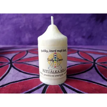 Svíčka 8 x 4,5 Rituálka bílá