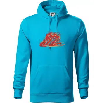 Pánská mikina Silniční moto splash - Mikina pánská Cape s kapucí - 4XL ( Světlý tyrkys )