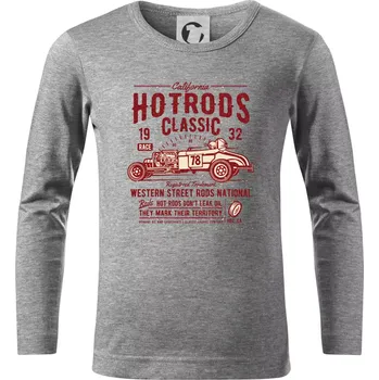 Chlapecké tričko Hot Rods Race Classic - Triko dětské Long Sleeve - 122 cm/6 let ( Tmavě šedý melír )