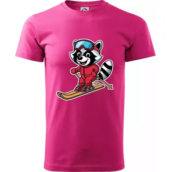 Pánská móda Mýval na lyžích - kreslený - Klasické pánské triko vyšší gramáže - M ( Purpurová )