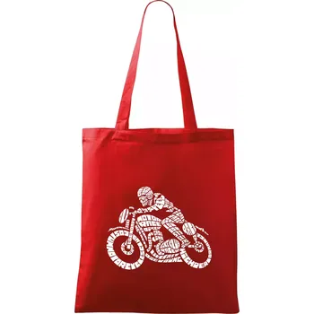 Motorkář nápisy - Taška bavlněná - 42 x 38 cm ( Červená )