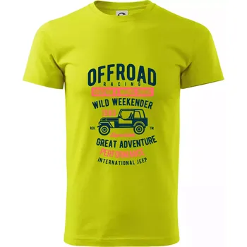 Pánské tričko Off Road Racing - Klasické pánské triko vyšší gramáže - XL ( Limetková )