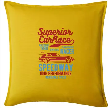 Polštář Superior Car Race - Polštář 50x50 - 50x50 - Pouze potah ( Žlutá )