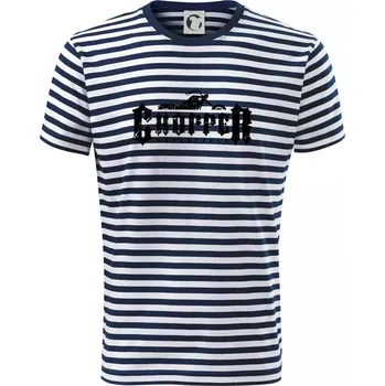 Pánská móda Chopper nápis - Triko na vodu - S ( Prouhovaná )