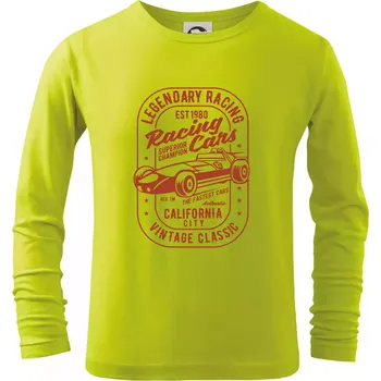 Dětská móda Legendary Racing Cars - Triko dětské Long Sleeve - 146 cm/10 let ( Limetková )