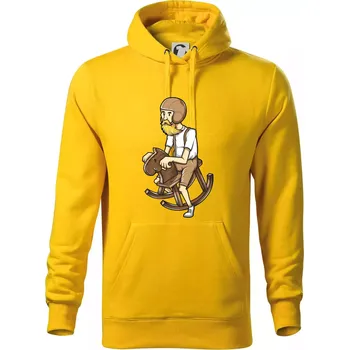 Pánská mikina Starý jezdec - Mikina pánská Cape s kapucí - XL ( Žlutá )