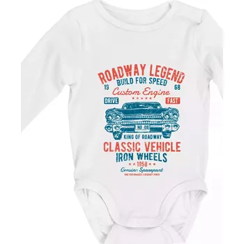 Roadway Legend 2 - Body kojenecké s dlouhým rukávem - Dlouhý r. 6-12 měs ( Bílá )