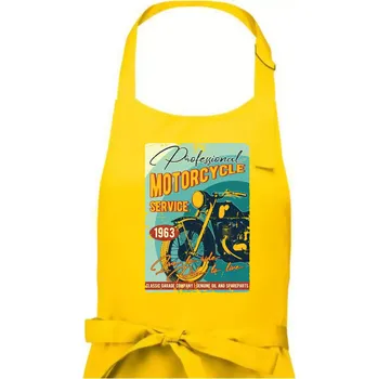Kuchyňská zástěra Professional service moto - Pánská zástěra na vaření - Univerzální velikost ( Žlutá )