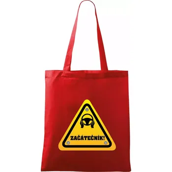 Autoškola - začátečník - Taška bavlněná - 42 x 38 cm ( Červená )