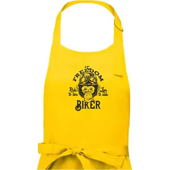 Kuchyňská zástěra The freedom biker - Dámská zástěra na vaření - Univerzální velikost ( Žlutá )