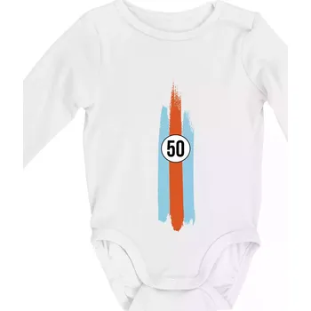 Kojenecké oblečení Vintage Race 50 - Body kojenecké s dlouhým rukávem - Dlouhý r. 3-6 měs ( Bílá )