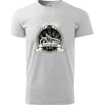 Pánské tričko Nejlepší motorkář na světě - Triko extra velké (5-8XL) - 6XL ( Světlešedý Melír )