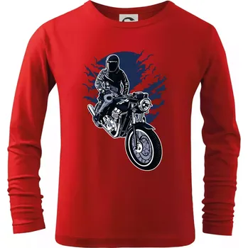 Chlapecké tričko Night Rider - Triko dětské Long Sleeve - 104-110cm / 3-4 roky ( Červená )