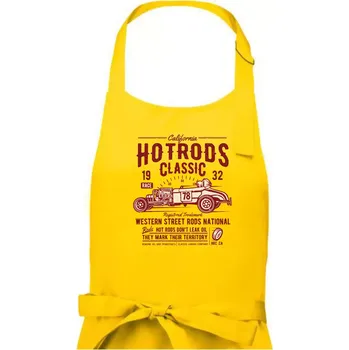 Kuchyňská zástěra Hot Rods Race Classic - Dámská zástěra na vaření - Univerzální velikost ( Žlutá )
