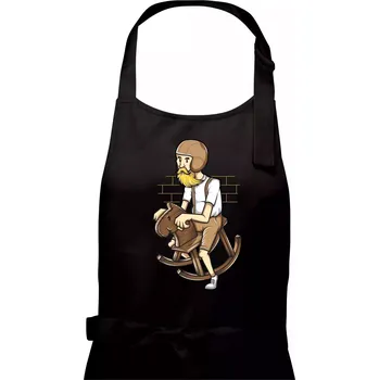Kuchyňská zástěra Starý jezdec - Dámská zástěra na vaření - Univerzální velikost ( Černá )