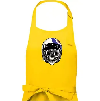 Kuchyňská zástěra Moto helma letec - Pánská zástěra na vaření - Univerzální velikost ( Žlutá )