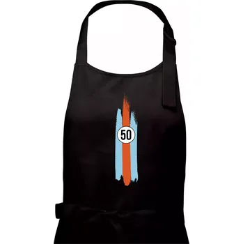 Kuchyňská zástěra Vintage Race 50 - Pánská zástěra na vaření - Univerzální velikost ( Černá )