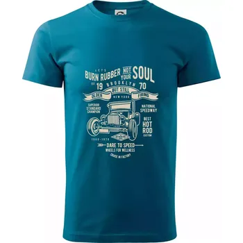 Burn Rubber - Klasické pánské triko vyšší gramáže - XS ( Petrolejová )