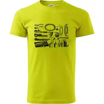 Oprava motorky - Klasické pánské triko vyšší gramáže - S ( Limetková )
