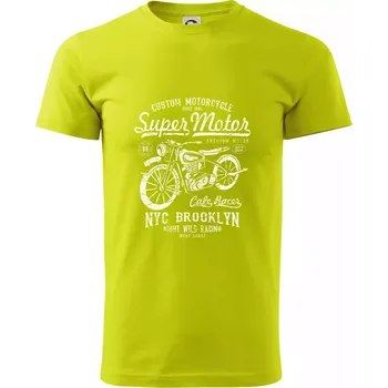 Super Motor - Klasické pánské triko vyšší gramáže - L ( Limetková )
