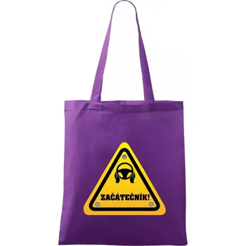 Autoškola - začátečník - Taška bavlněná - 42 x 38 cm ( Fialová )