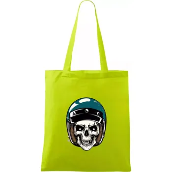 Moto helma modrá - Taška bavlněná - 42 x 38 cm ( Limetková )