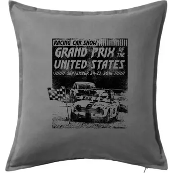 Polštář Grand Prix Of The United States - Polštář 50x50 - 50x50 - Pouze potah ( Tmavě šedý melír )