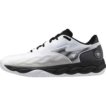 Dámská tenisová obuv Unisex tenisová obuv Mizuno WAVE ENFORCE COURT CC / White/Black/Iron Gate Velikost: 40.5/7.0