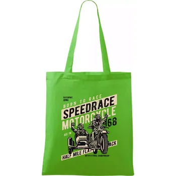 Nákupní taška Speedrace motrcycle half mile - Taška bavlněná - 42 x 38 cm ( Apple Green )