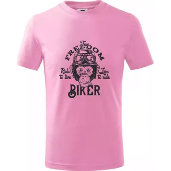 The freedom biker - Tričko dětské bavlněné - 146 cm/10 let ( Růžová )