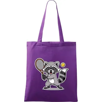 Mýval hraje tenis kreslený - Taška bavlněná - 42 x 38 cm ( Fialová )