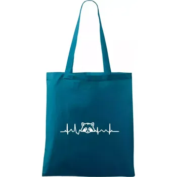 Mýval EKG - Taška bavlněná - 42 x 38 cm ( Petrolejová )