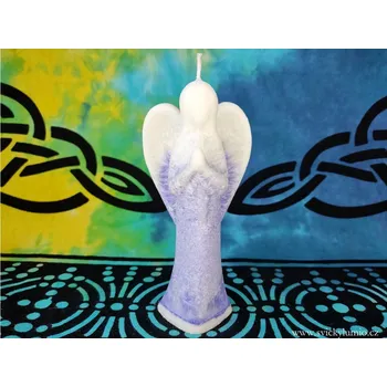 Svíčka Anděl Radim fialový