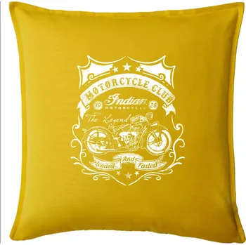 Polštář Indian Motorycle Club - Polštář 50x50 - 50x50 - Pouze potah ( Žlutá )