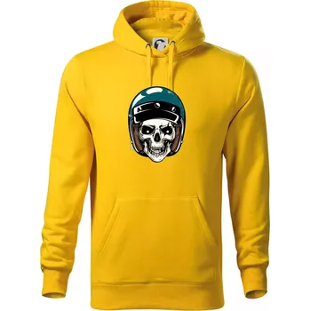 Pánská mikina Moto helma modrá - Mikina pánská Cape s kapucí - 3XL ( Žlutá )