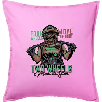 Polštář Two Wheels Move the Soul - Polštář 50x50 - 50x50 - Pouze potah ( Růžová )