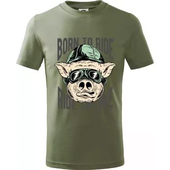 Born to Ride prasák - Tričko dětské bavlněné - 158 cm/12 let ( Khaki )