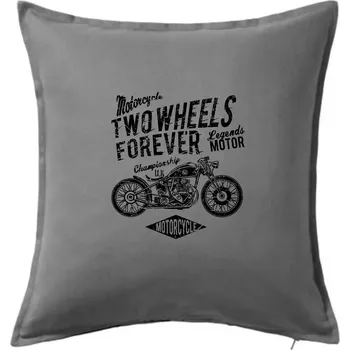 Polštář Two Wheels Forever 1 - Polštář 50x50 - 50x50 - Pouze potah ( Tmavě šedý melír )
