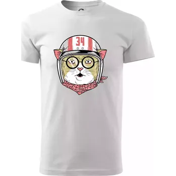 Moto kočka - Triko extra velké (5-8XL) - 8XL ( Bílá )