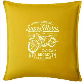 Polštář Super Motor - Polštář 50x50 - 50x50 - Pouze potah ( Žlutá )
