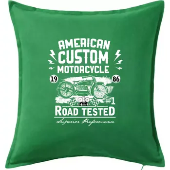 Polštář American Custom Motorcycle - Polštář 50x50 - 50x50 - Pouze potah ( Středně zelená )