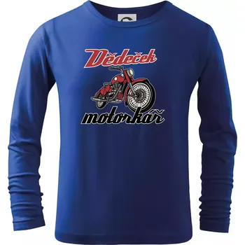 Chlapecké tričko Dědeček motorkář - Triko dětské Long Sleeve - 122 cm/6 let ( Královská modrá )
