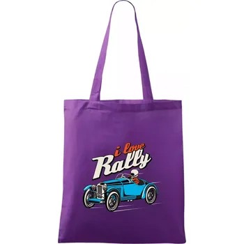 I Love Rally - Taška bavlněná - 42 x 38 cm ( Fialová )