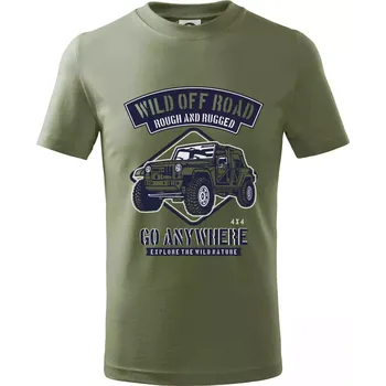 Wild Off Road - Tričko dětské bavlněné - 122 cm/6 let ( Khaki )