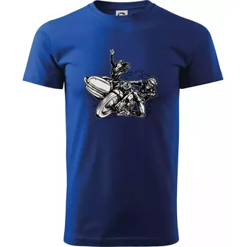 Motorka se sajdkou - Triko extra velké (5-8XL) - 7XL ( Královská modrá )