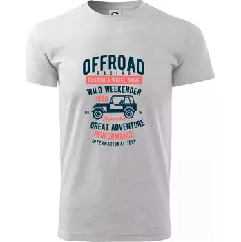 Pánské tričko Off Road Racing - Triko extra velké (5-8XL) - 8XL ( Světlešedý Melír )